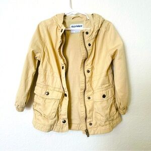 Old Navy toddler boy jacket size 4T khaki utility hooded winter snap button kid